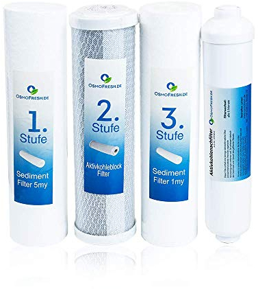 OsmoFresh Filterset Proline 10 Zoll | Ersatzfilter für Osmoseanlagen und Umkehrosmose Wasserfilter | Effektive Filterleistung | Qualität von OsmoFresh