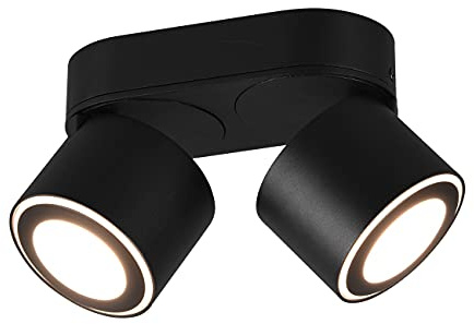 Trio Leuchten LED Deckeneinbau u. Aufbauleuchte Taurus 652910232, Metall Schwarz matt, inkl. 2x 3.5 Watt + 2x 1.5 Watt LED
