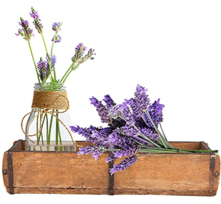 BigDean Alte Holzkiste - 58x15x10 cm - Vintage Ziegelform aus recyceltem Holz - Jedes Stück ein Unikat - Doppelkiste Dekokiste Holzdeko Holzbox