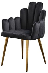 KAWOLA Esszimmerstuhl Schwarz Samt Design Freja Moderner Stuhl mit Rückenlehne, Elegant & Komfortabel, Belastbar bis 110kg, Lounge Stuhl