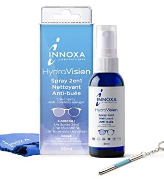 INNOXA - Spray 2 in 1 detergente e anti-appannamento occhiali da 30 ml - Protezione di lunga durata