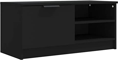 vidaXL TV Schrank Lowboard TV Möbel Tisch Board Sideboard Fernsehschrank Fernsehtisch HiFi-Schrank Schwarz 80x35x36,5cm Holzwerkstoff