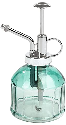 moses. Blatt & Blüte Sprühflasche – 225ml Glasflasche mit Farbverlauf, Kunststoff-Sprühkopf in Silber,Blumenzerstäuber zur Pflanzenbewässerung, Sprühregen,Vintage Gießkanne für Zimmerpflanzen