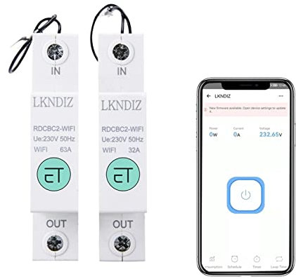 ICOSAR eEnergy Moniteur monophasé WiFi intelligent compteur d'énergie kwh compteur de suivi disjoncteur minuterie relais pour maison intelligente 63 A LKNDIZ compteur électrique (taille : 63 A 1 pôle)