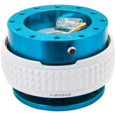 NRG Innovations NRG-SRK-210NB-GL Gen 2.1 Race Steering Wheel Quick Release Kit Adapter New Blue Body/Glow in the Dark Pyramid Ring, 6x70 and 6x74mm Bolt Patterns