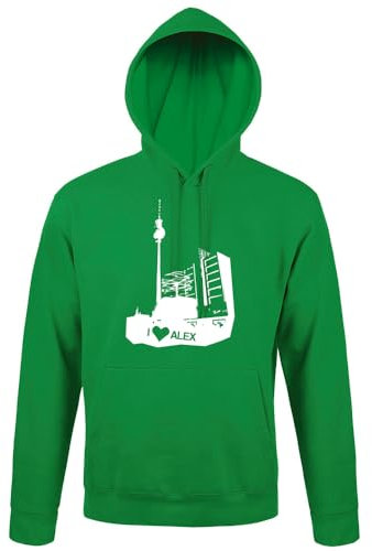 shirt84 I Love Alex in Berlin Männer Kapuzen Hoodie Grün L