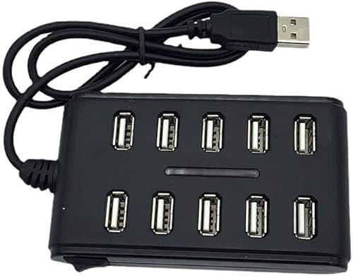 Splitter 10 Port Hub USB 2.0, Hub USB Adattatore per Mouse, Tastiera, Stampante, Pen Drive