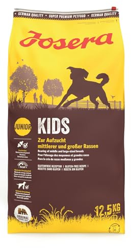 JOSERA Kids (1 x 12,5 kg) | Welpenfutter für mittlere und große Rassen | ohne Weizen | Super Premium Trockenfutter für wachsende Hunde | 1er Pack
