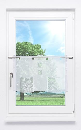 Plauener Spitze Scheibengardine Analiza (Bx H) 190cm * 40cm weiß/Reinweiß