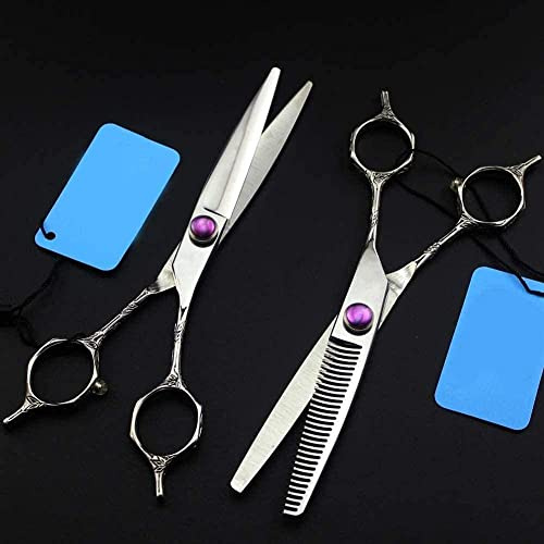 Purple Professional Hairdressing Scissors Colorful Scissors Barber Shop Or Home Use Optional Set H 6 Inch Set