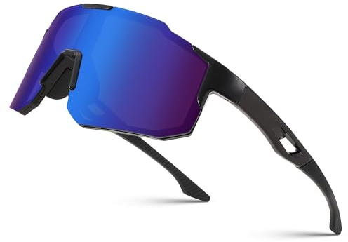 FEISEDY Sport Sonnenbrille Herren Damen Fahrradbrille Verspiegelt B2388 | Radbrille, Sportbrille für MTB Rennrad Radfahren Laufen, UV400 Schutz