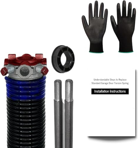 Easy Fix Hardware 262x2x35 Bundle Torsion Spring with Nylong Bushing, Gloves and Winding Bars (Red)