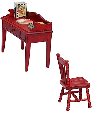 MOLUCKFU Realistisches Miniatur-schreibtischstuhl-Set Für 112 Puppenhausmöbel-zubehör