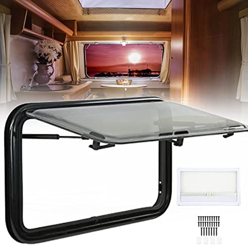 XNYXLPP ALSUP Wohnmobil-Fenster, Wohnmobil-Wohnwagen, externes Schiebefenster, doppelschichtiges Acrylglas-Klappfenster mit Sichtschutz und Sonnenschutz (50X50CM)
