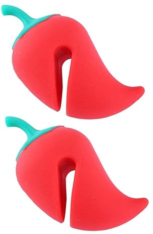TOPBATHY 4pcs Kitchen Gadgets Pepper Silicone Lid Lifter Heat Resistant Holders for Boil Over Stopper Kitchen Supplies
