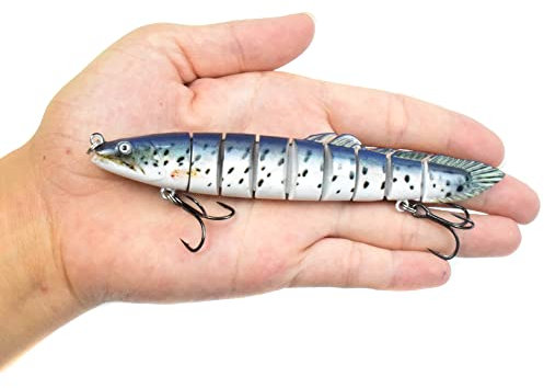 HUFFA 13 cm 21,5 g Angelköder für Aale harte Kunstköder Minnow sinkend 9 Angelköder mit Gelenk Angelausrüstung (CC54-05)