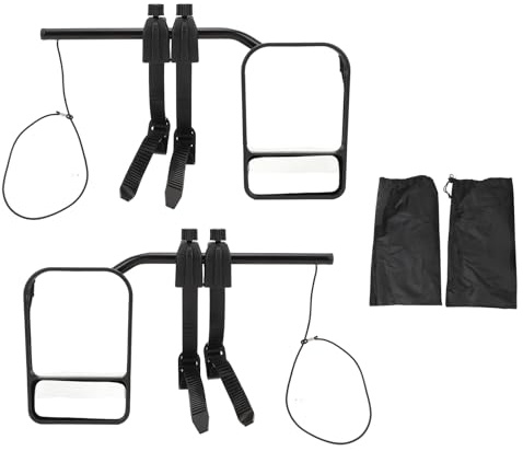 Caravan Mirrors for Cars, Universal Adjustable Convex Caravan Towing Mirrors Pair Glass Wing Mirror Extensions with Storage Bag for SUV Trailers RV Truck