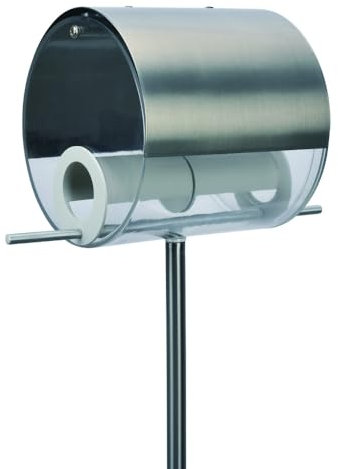 MeLiTec Vogelhaus aus Edelstahl, Vogelfutter-Station, Silber, Edelstahl matt, Höhe 150 cm, Größe 14 x 14 cm, Stehend, Vogelhäuschen aus Metall für Ihren Garten