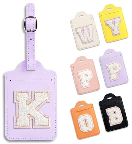 Anntry Gepäckanhänger, Kofferanhänger mit Adressschild, PU Leder Reise Koffer Tags, Namenschild ID Etikett für Geschäftsreise, Flugreisen, Paare Hochzeit Reisegeschenk