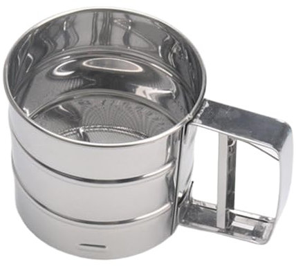 Hand Squeeze for Flour Sifter | Stainless Steel Flour Sifter Beautiful Handheld Baking Flour Sieve | Large Capacity Baking Sieve Cup Fine for Bake & Decorate Coffee