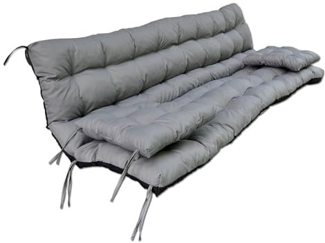 nana shop wasserdichtes Kissen für die Gartenschaukel, Gartenschaukelkissen 180 cm, Schaukelkissen, Kissen für Hollywoodschaukel, Gartenkissen, Bankkissen (grau)