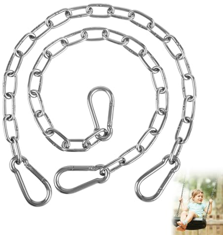 2 Pack 30 Inch Heavy Duty Chains for Swing, 440LB Hanging Chair Chain with 5/16 Thick Clasps, Adjustable Stainless Steel Chain Extension for Porch Tree Swing Hammock Chair Boxing Bag Yoga Gym