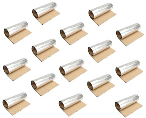 CHICAMPERA Lot de 15 Panneaux D’isolation Acoustique et Thermique pour Voiture, en Caoutchouc et Plastique, Pose Rapide, pour Habitacle et Moteur