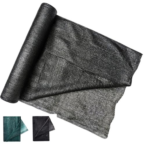 QIAQ Cubierta de tela de sombra de 3 x 15 m, lona de malla de jardín HDPE resistente a los rayos UV, vela de sombra para invernadero, patio, planta, flores, gallinero, cochera (negro)