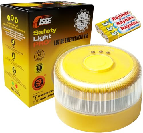 ISSE SAFETY Baliza v16 Homologada DGT SIM y Datos Incluidos hasta 2038 - Luz Emergencia Coche Homologado DGT 3.0 - v16 Con Geolocalización Obligatoria Enero 2026 v16 Homologada DGT