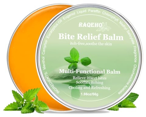 RAQEHO Mosquito Bite Itch Relief Cream 1.98oz Anti Itch Bug Insect After Bite Treatment Cream Travel Sting Sunburn Heat Rash Skin Cooling Stop Itching Balm Summer Camping Hiking Travel Essentials