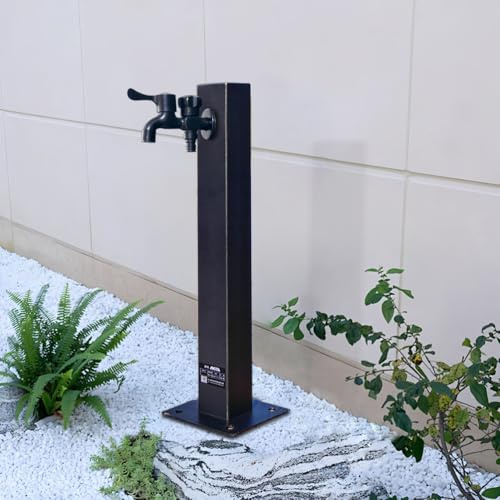 Colonna d'Acqua Verticale da Giardino in Acciaio Inox 304 - Supporto per Rubinetto Colonnina Acqua Giardino - Fontana da Giardino per Irrigazione e Lavaggio del Giardino,M Faucet,600 * 60mm