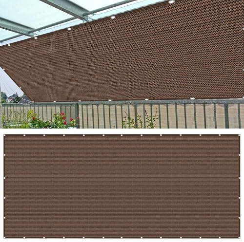 Vele Ombreggianti Rettangolare 563 x 624 cm Poliestere Traspirante Copertura Antipolvere Traspirante/Antivento/Protezione UV per Esterno, Giardino, Terrazzo e Campeggio, marrone