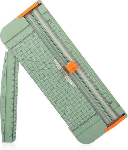 PRIDEEP A4 Paper Cutter Morandi 12 Inch Titanium Portable Paper Trimmer with Automatic Security Safeguard and Side Ruler for Craft Paper, Label,Coupon,and Cardstock