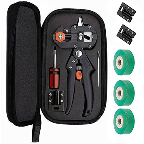 Kit professionale di potatore innestatore 2 in 1 forbici da giardino per potatura e innesto alberi frutto con 3 lame intercambiabili nastri attrezzi set taglio affilato alto tasso sopravvivenza