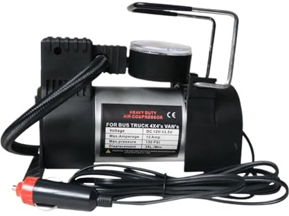 Tire Inflator,Electric 12V DC-Powered Heavy Duty - Air Pump for Car Tires | for Auto Bike Pool Floats Swim Ring Ball Inflatables Balloons Outdoor Travel Road Trip