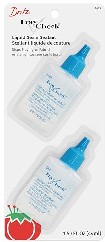 Dritz Fray Check Liquid Seam Sealant 2-Pack – Permanent Clear Fabric Edge Protector to Prevent Fraying and Secure Thread Ends – 0.75 oz Bottles