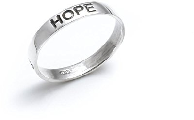 Silverly dam .925 sterlingsilver tro kärlek hopp graverad bandring smycken ringar e sterlingsilver, J 1/2, cod. 01stSSR040-5