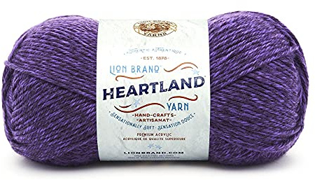Lion Brand Yarn Heartland Yarn, Worsted-Weight Yarn for Knitting, Crocheting, and Crafting, 1 Pack, Hot Springs
