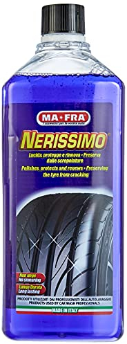Ma-Fra, Nerissimo, Nero gomme Liquido Concetrato ad Alto Potere Coprente, Protegge, Ravviva e Preserva Il Colore Senza Ungere, 1000ml, H0772