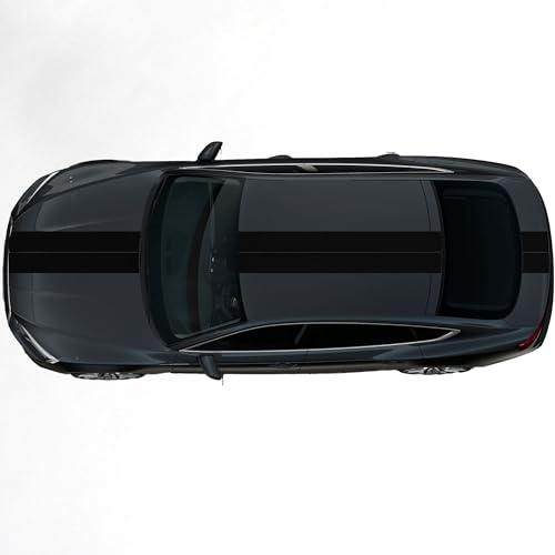 Kiwistar - Autoaufkleber Rallye Streifen - 2 Sticker 15 x 400 cm - schwarz glänzend - selbstklebend - Viperstreifen für Auto, Motorhaube, Karosserie - Tuning Aufkleber Racing Deko