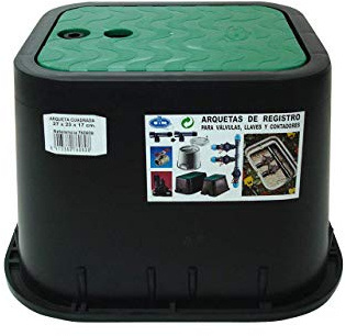 S&M 760808 Vergrabene Bewässerungsbox, 2 Ausgänge, Schwarz/Grün