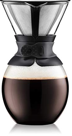 Bodum POUR OVER Kaffeekanne, Glas, schwarz, 1,5 l, 6