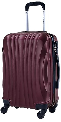 R.Leone Ryanair 55x40x20 cm Valigia Trolley Bagaglio a mano 4 Ruote rimovibile Ultraleggero in ABS Autonomo 20373N (Bordò, Valigia 55X40X20cm)