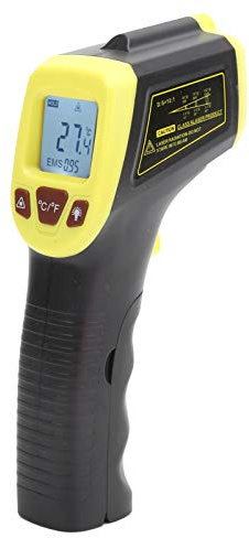 Infraröd Termometer, -50℃ Till 600℃ Beröringsfri Digital Temperaturpistol med LCD-skärm och Minnesfunktion, IR-termometerpistol för Matlagning, Grill, Pizzaugn, Grill och Motor (Gul)