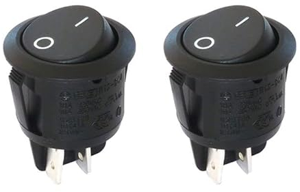 cyclingcolors 2x Interruttore 2 pin poli rotondo R13 230V 4A on off Striscia led Pulsante, nero