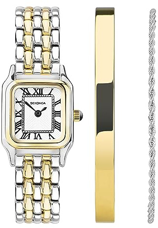 Sekonda Monica Damen-Armbanduhr mit römischen Ziffern, analoges Display, 20 mm, Armband aus Legierung, Weiß