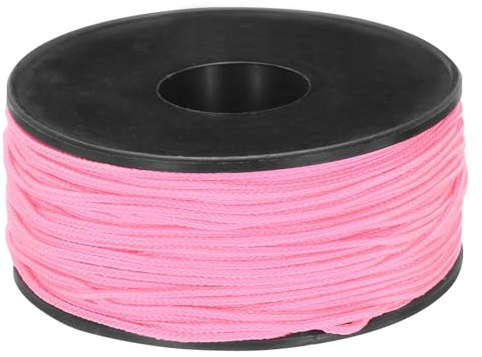 sourcing map Paracord-Mikroschnur, 1,18 mm x 164 m, 45,4 kg, Polyester, geflochtene Schnur, Spule für Camping, Outdoor, Schmuck, Armband, Rosa