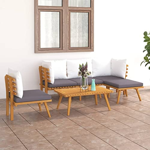 BaraSh 6-TLG. Garten-Lounge-Set mit Kissen Balkon MöBel Set Lounge MöBel Outdoor Garten LoungemöBel Set Massivholz Akazie 3087004