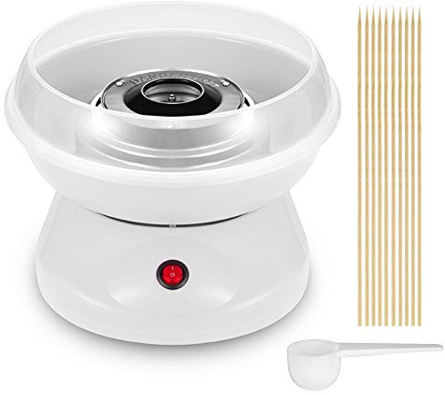 Willonin Machine à Barbe à Papa,Machine à bonbons-Pour sucre ou bonbons durs- Appareil à barbe à papa pour anniversaire d'enfant, 500W (Blanc)