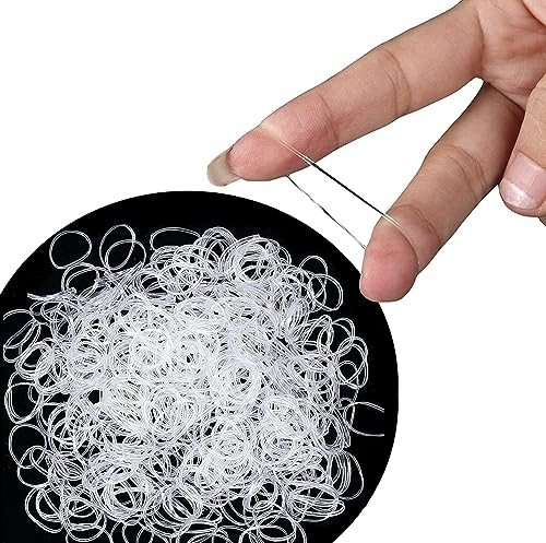 Cosy Companions™ 240x Small Hair Bands - Clear Elastic Hair Ties